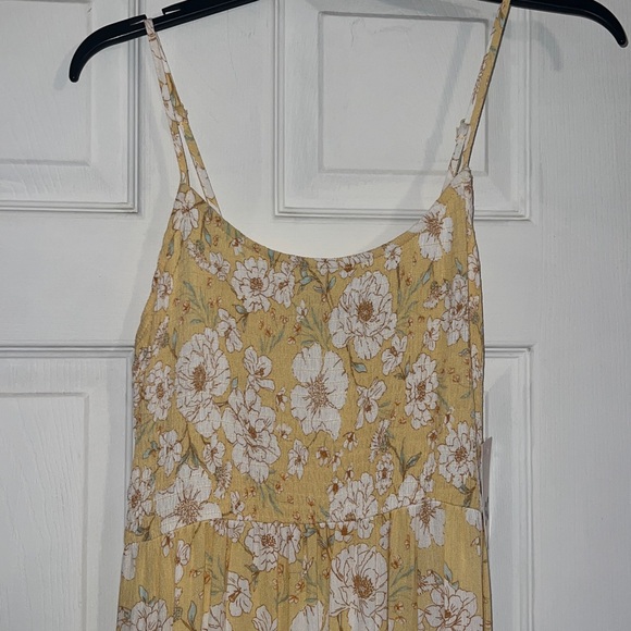 SO Yellow White Floral Smocked Bodice Tiered Maxi Sun Dress NWT - Picture 4 of 14